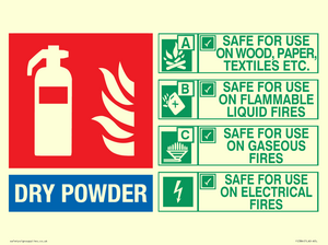 DRY POWDER Fire Extinguisher Identification Sign